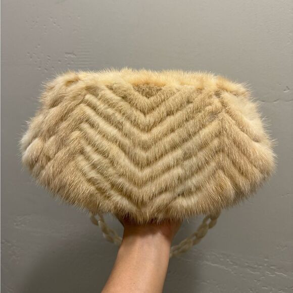 Luxury Real Mink Fur Handmade Fold Over Flap Bag/Shoulder Bag/Crossbody - Picture 12 of 16